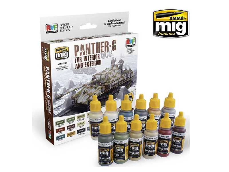 A.Mig 7174 Panther-g Colors Set For Interior And Exterior Set - zdjęcie 1 A.Mig 7174 Panther-g Colors Set For Interior And Exterior Set - zdjęcie 1