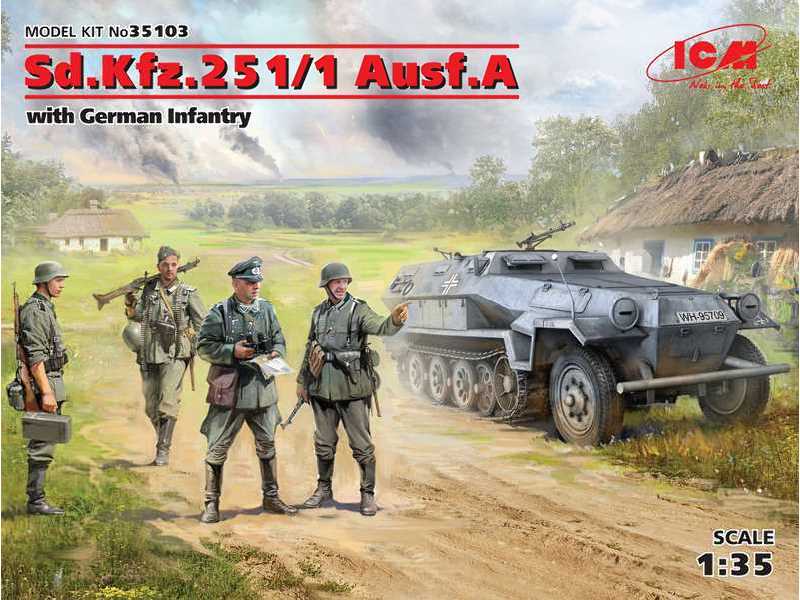 Sd.Kfz.251/1 Ausf.A z niemiecką piechotą - zdjęcie 1 Sd.Kfz.251/1 Ausf.A z niemiecką piechotą - zdjęcie 1