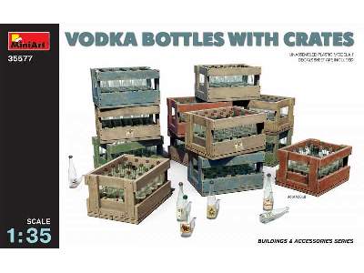 Butelki na wódkę i skrzynki drewniane - zdjęcie 1
