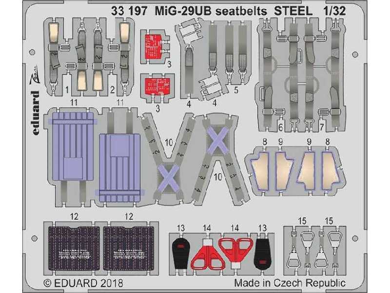 MiG-29UB seatbelts STEEL 1/32 - Trumpeter - zdjęcie 1