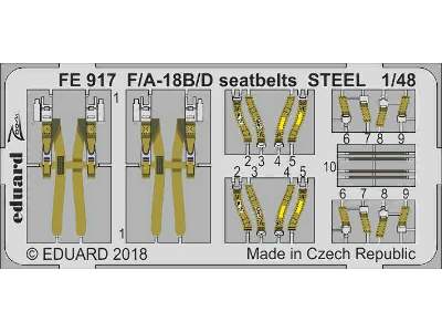F/ A-18B/ D seatbelts STEEL 1/48 - Kinetic - zdjęcie 1