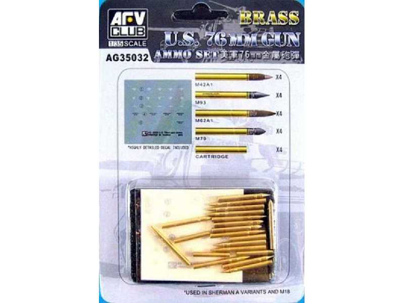 US 76mm Brass Ammo Set. Includes M42a1, M93, M62a1, M79 And Cart - zdjęcie 1