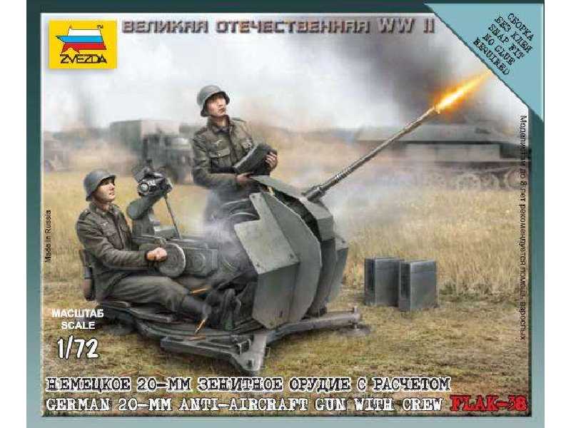 Niemieckie działo przeciwlotnicze 20-mm FLAK-38 z obsługą - zdjęcie 1 Niemieckie działo przeciwlotnicze 20-mm FLAK-38 z obsługą - zdjęcie 1