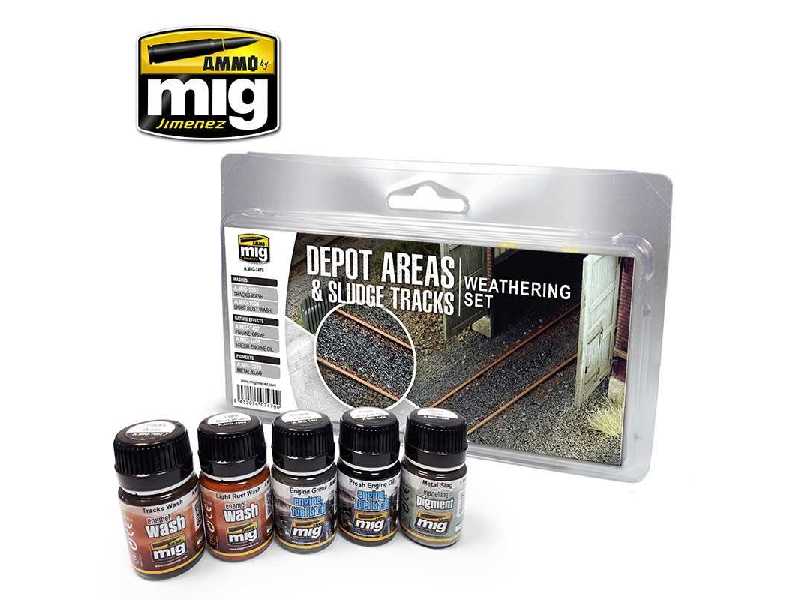A.Mig-7470 Depot Areas - Sludge Tracks Weathering Set - zdjęcie 1 A.Mig-7470 Depot Areas - Sludge Tracks Weathering Set - zdjęcie 1