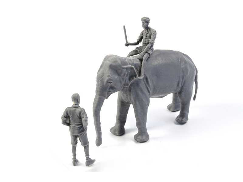 WWii RAF Mechanic In India + Elephant With Mahout - zdjęcie 1 WWii RAF Mechanic In India + Elephant With Mahout - zdjęcie 1