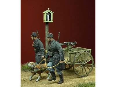 WWI Belgian Dog-drawn Cart With Crew 1914-15 - zdjęcie 3