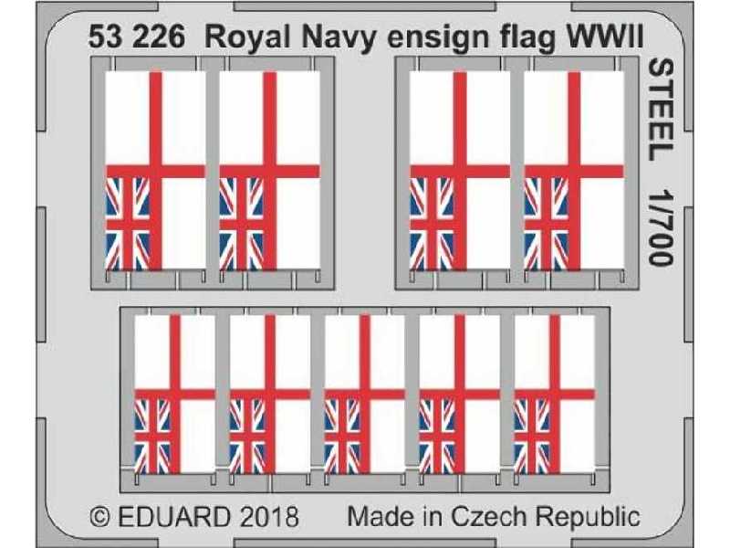 Royal Navy ensign flag WWII STEEL 1/700 - zdjęcie 1 Royal Navy ensign flag WWII STEEL 1/700 - zdjęcie 1