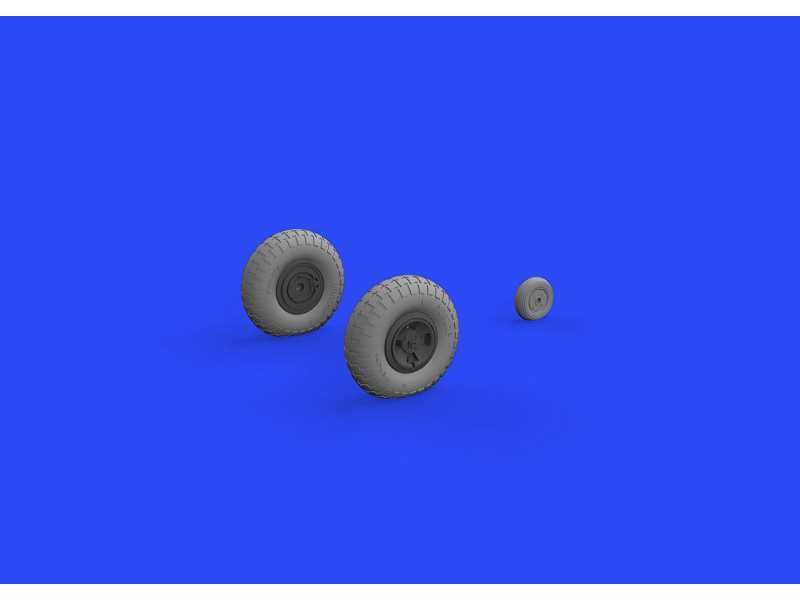 Spitfire Mk. IX wheels 4spoke w/ pattern 1/32 - Tamiya - zdjęcie 1 Spitfire Mk. IX wheels 4spoke w/ pattern 1/32 - Tamiya - zdjęcie 1