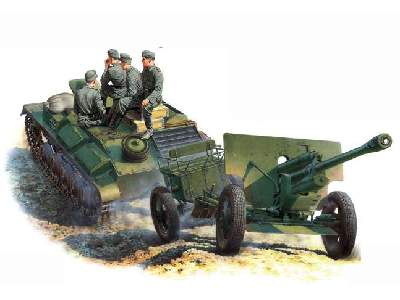 Ciągnik artyleryjski T-70(r) + działo 7,62cm FK 288(r) z obsługą - zdjęcie 1