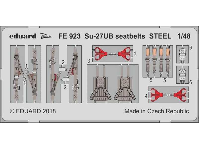 Su-27UB seatbelts STEEL 1/48 - Hobby Boss - zdjęcie 1