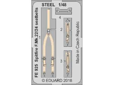 Spitfire F. Mk.22/24 seatbelts STEEL 1/48 - Airfix - zdjęcie 1