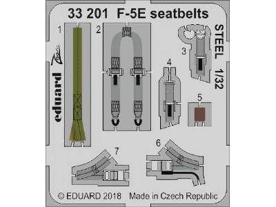 F-5E seatbelts STEEL 1/32 - Kitty Hawk - zdjęcie 1