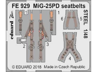 MiG-25PD seatbelts STEEL 1/48 - zdjęcie 1