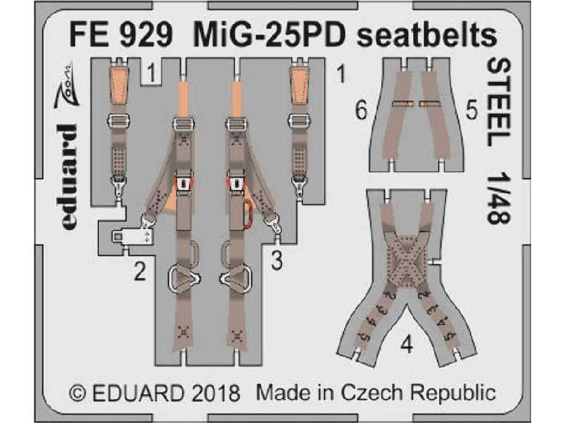 MiG-25PD seatbelts STEEL 1/48 - zdjęcie 1 MiG-25PD seatbelts STEEL 1/48 - zdjęcie 1