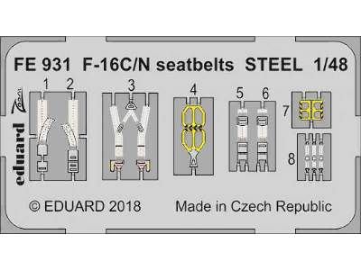 F-16C/ N seatbelts STEEL 1/48 - zdjęcie 1