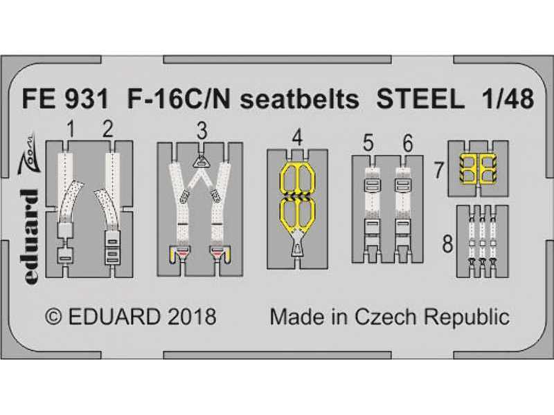 F-16C/ N seatbelts STEEL 1/48 - zdjęcie 1 F-16C/ N seatbelts STEEL 1/48 - zdjęcie 1