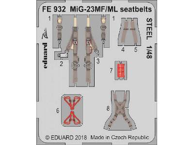 MiG-23MF/ ML seatbelts STEEL 1/48 - zdjęcie 1