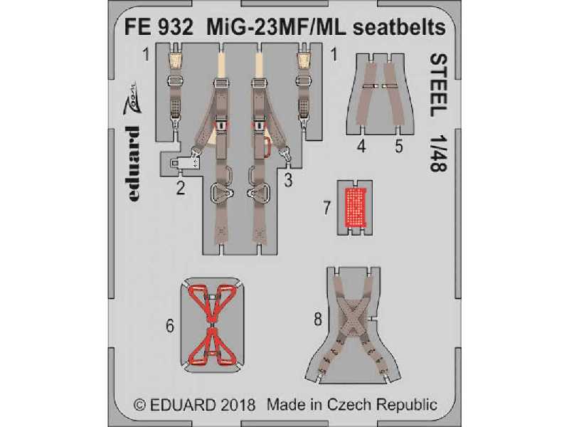 MiG-23MF/ ML seatbelts STEEL 1/48 - zdjęcie 1 MiG-23MF/ ML seatbelts STEEL 1/48 - zdjęcie 1