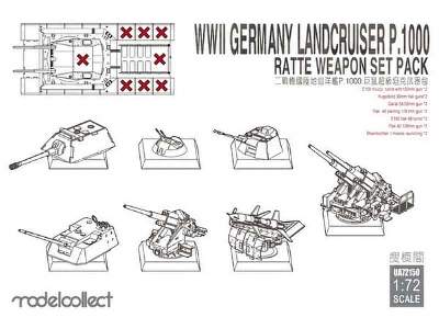 Landcruiser P.1000 Ratte Weapon Set Pack WWII Germany - zdjęcie 1