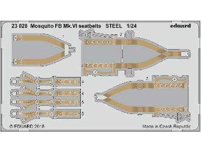 Mosquito FB Mk. VI seatbelts STEEL 1/24 - zdjęcie 1