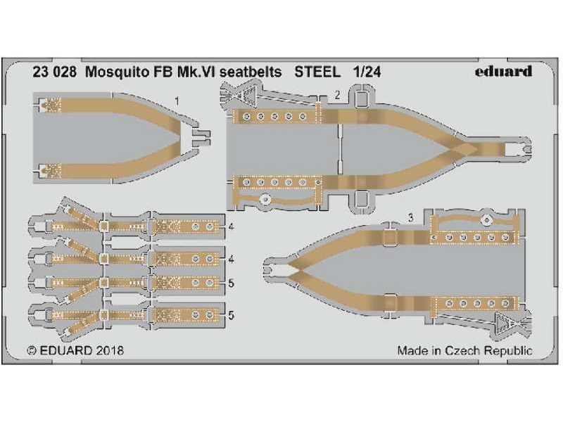 Mosquito FB Mk. VI seatbelts STEEL 1/24 - zdjęcie 1