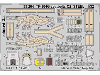 TF-104G seatbelts C2 STEEL 1/32 - zdjęcie 1