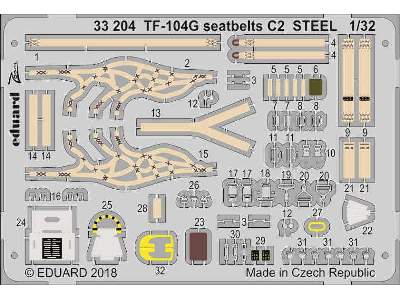 TF-104G seatbelts C2 STEEL 1/32 - zdjęcie 1