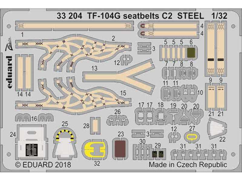 TF-104G seatbelts C2 STEEL 1/32 - zdjęcie 1 TF-104G seatbelts C2 STEEL 1/32 - zdjęcie 1