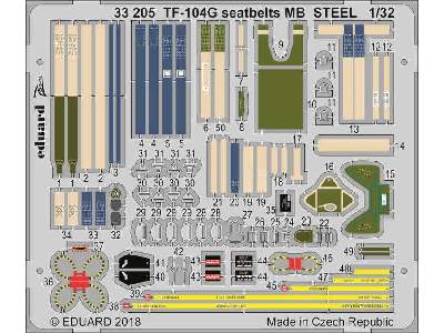 TF-104G seatbelts MB STEEL 1/32 - zdjęcie 1