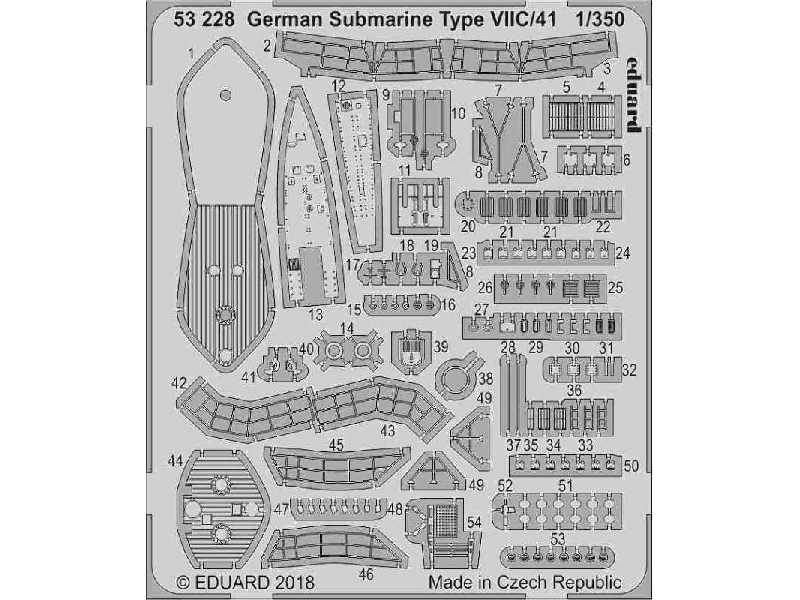 German Submarine Type VIIC/41 1/350 - zdjęcie 1