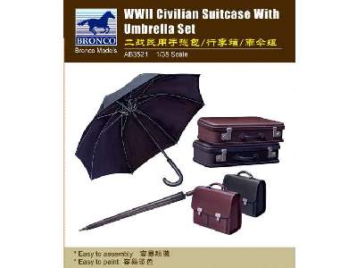 Zestaw cywilnych walizek i parasoli - II Wojna Światowa - zdjęcie 1