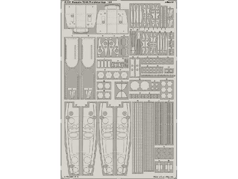 Mosquito FB Mk. VI undercarriage 1/24 - zdjęcie 1 Mosquito FB Mk. VI undercarriage 1/24 - zdjęcie 1