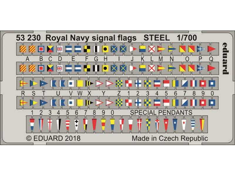 Royal Navy signal flags STEEL 1/700 - zdjęcie 1 Royal Navy signal flags STEEL 1/700 - zdjęcie 1