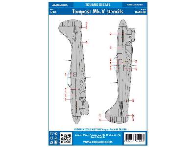 Tempest Mk. V stencils 1/48 - zdjęcie 1