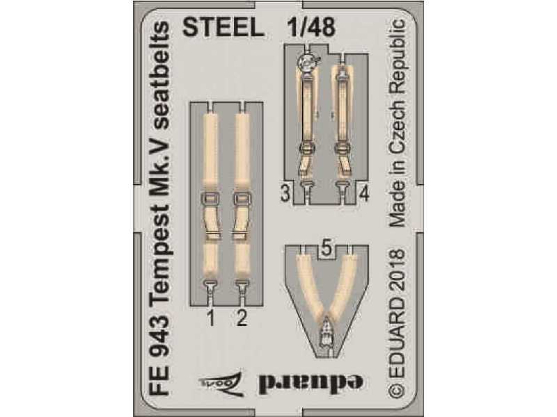 Tempest Mk. V seatbelts STEEL 1/48 - zdjęcie 1 Tempest Mk. V seatbelts STEEL 1/48 - zdjęcie 1