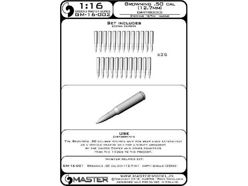 Browning .50 Caliber (12,7mm) - Naboje (25sztuk) - zdjęcie 1