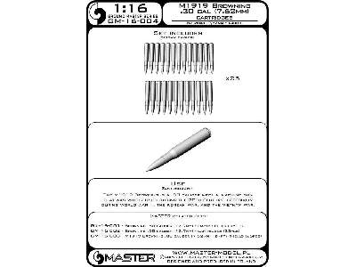 M1919 Browning .30 Caliber (7,62mm) - Naboje (25sztuk) - zdjęcie 1