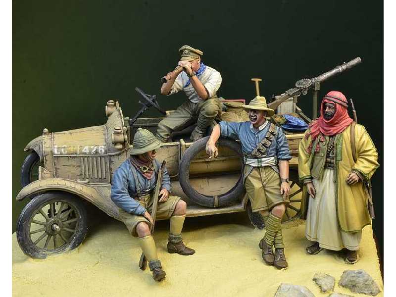 I W.Ś. Anzac Lcp Ford T Crew 4 Figures + Ford T Accessories Pale - zdjęcie 1