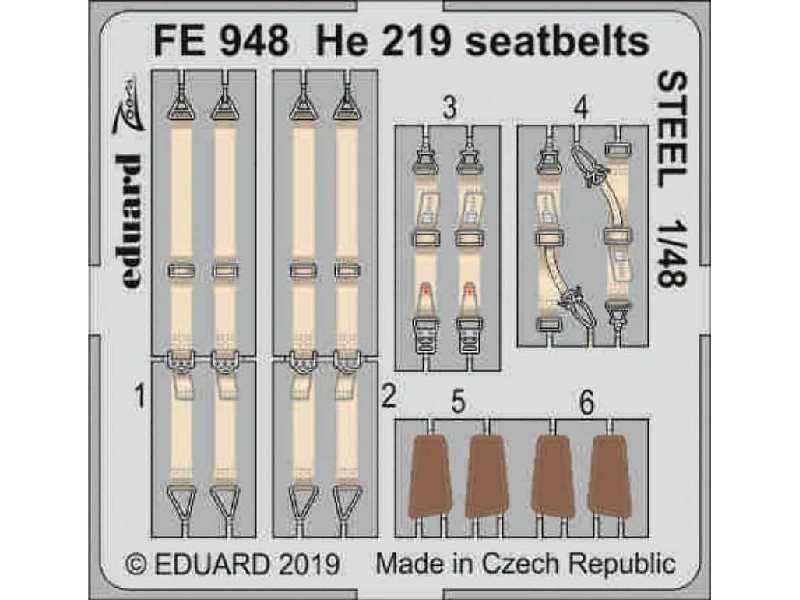 He 219 seatbelts STEEL 1/48 - zdjęcie 1