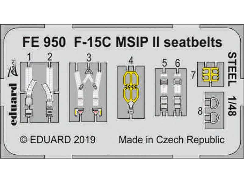 F-15C MSIP II seatbelts STEEL 1/48 - zdjęcie 1