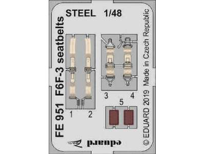 F6F-3 seatbelts STEEL 1/48 - zdjęcie 1