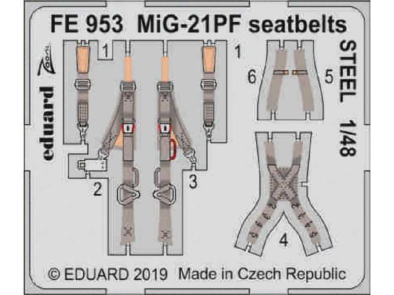 MiG-21PF seatbelts STEEL 1/48 - zdjęcie 1