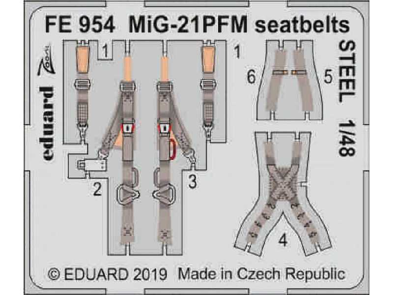 MiG-21PFM seatbelts STEEL 1/48 - zdjęcie 1