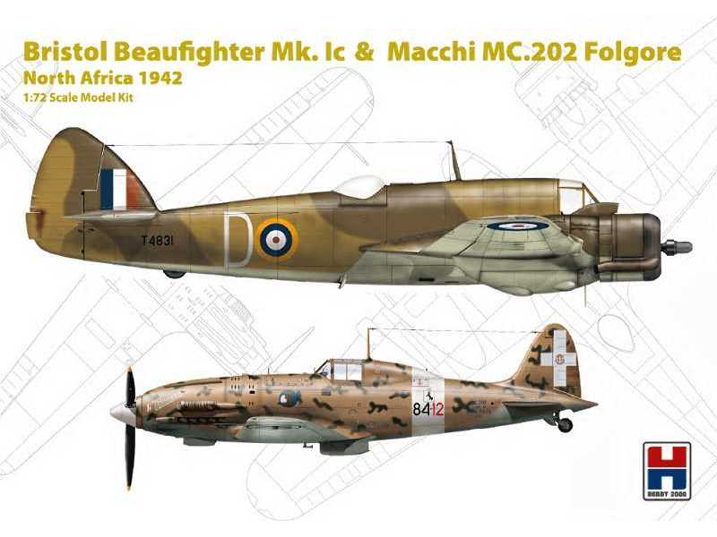 Beaufighter Mk. IC & Macchi MC.202 Folgore, North Africa 1942 - zdjęcie 1 Beaufighter Mk. IC & Macchi MC.202 Folgore, North Africa 1942 - zdjęcie 1