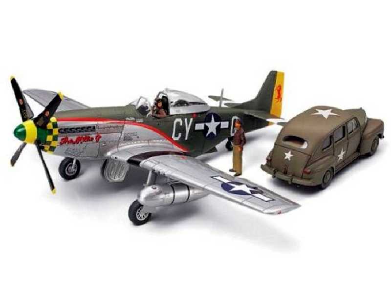 North American P-51D Mustang + samochód sztabowy - zdjęcie 1 North American P-51D Mustang + samochód sztabowy - zdjęcie 1