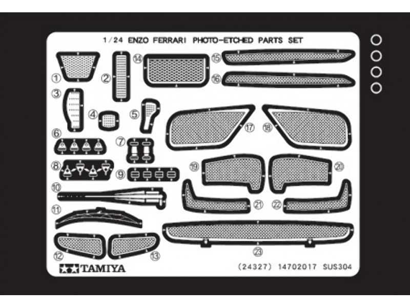 Enzo Ferrari Tamiya 24301, 24302 - elementy fototrawione - zdjęcie 1 Enzo Ferrari Tamiya 24301, 24302 - elementy fototrawione - zdjęcie 1
