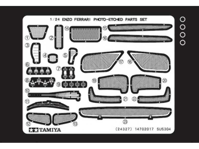 Enzo Ferrari Tamiya 24301, 24302 - elementy fototrawione - zdjęcie 1