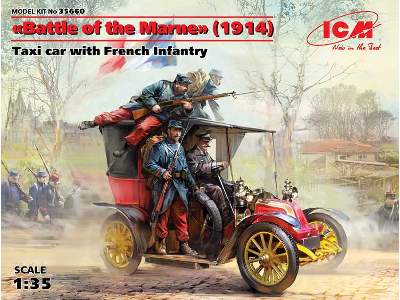 Bitwa nad Marną 1914 - taksówka z francuską piechotą - zdjęcie 1