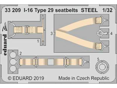 I-16 Type 29 seatbelts STEEL 1/32 - zdjęcie 1
