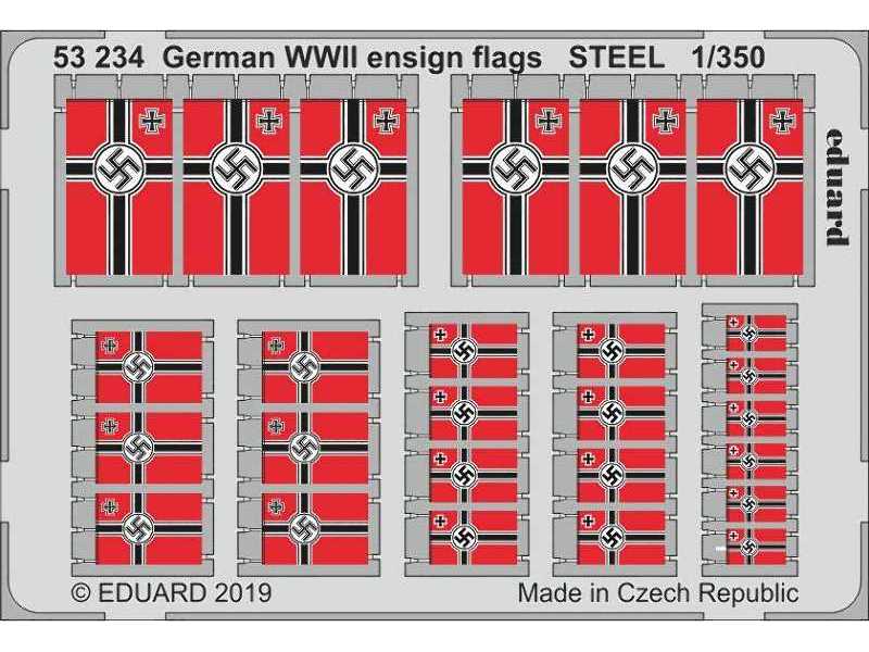 German WWII ensign flags STEEL 1/350 - zdjęcie 1 German WWII ensign flags STEEL 1/350 - zdjęcie 1
